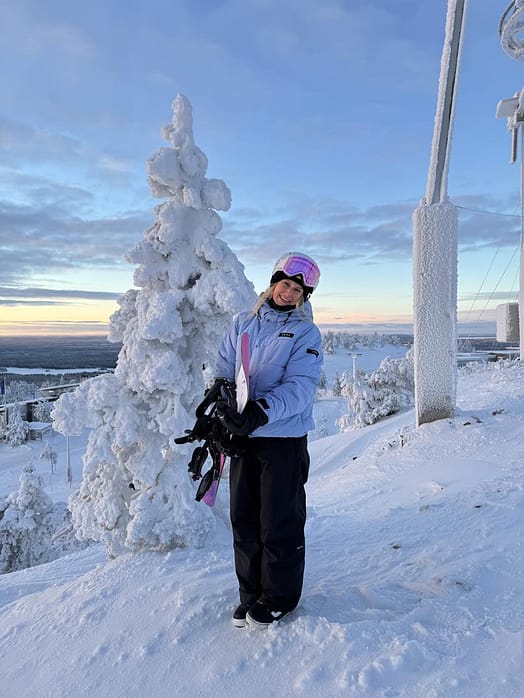 Kund @Sannioksanen i Dope Puffer W Full Zip 24 Snowboardjacka Dam Light Blue
