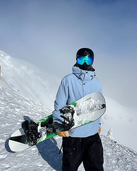 Kund @nicos_pow i Dope Legacy Snowboardjacka Herr Light Blue