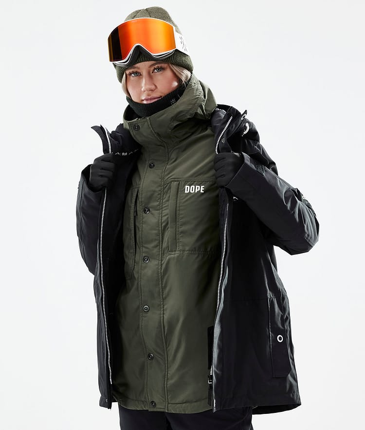 Dope Insulated W Mellanlagersjacka Dam Olive Green, Image 2 of 12