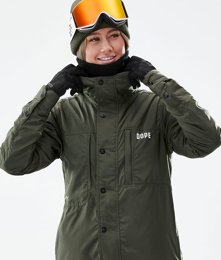Dope Insulated W Mellanlagersjacka Ski Dam Olive Green, Image 3 of 12