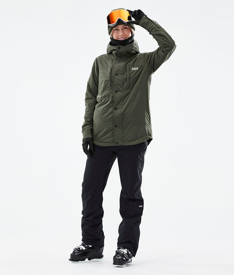 Dope Insulated W Mellanlagersjacka Ski Dam Olive Green, Image 5 of 12