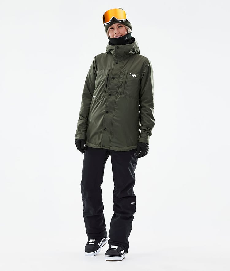 Dope Insulated W Mellanlagersjacka Dam Olive Green, Image 5 of 12