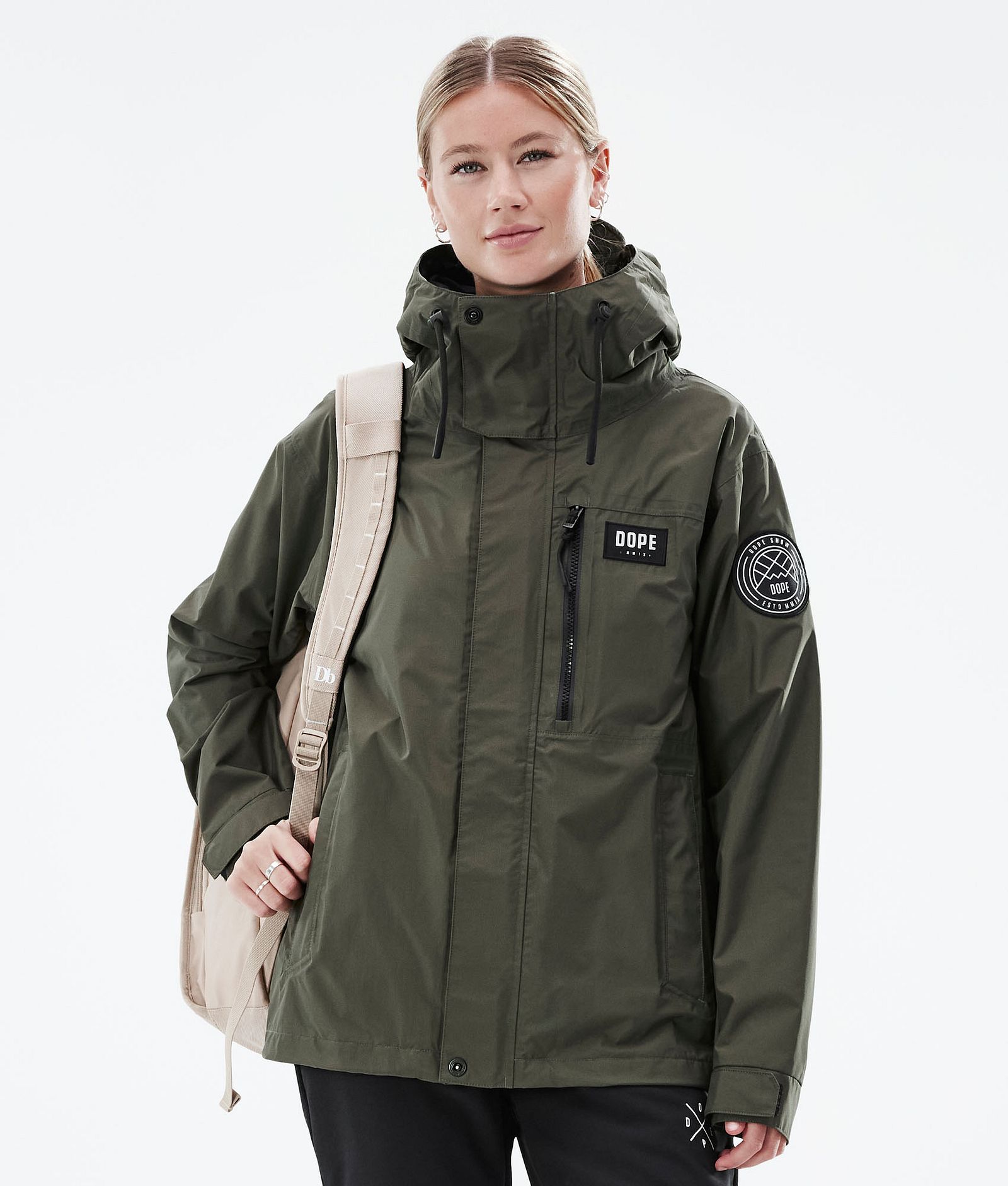 Dope Blizzard Light W Full Zip Outdoor Jacka Dam Olive Green, Bild 1 av 10