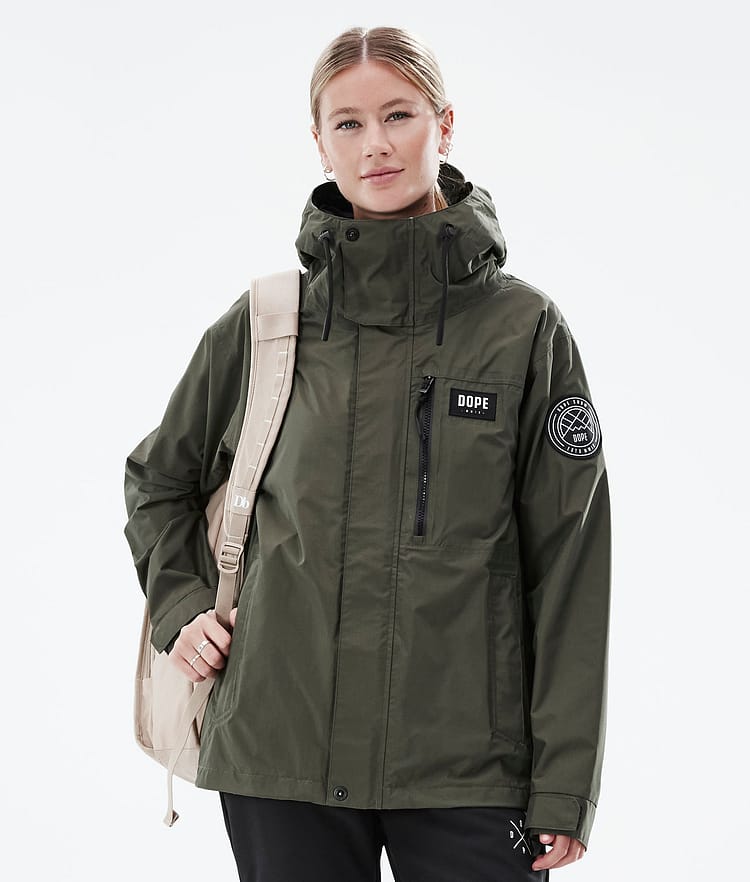 Dope Blizzard Light W Full Zip Outdoor Jacka Dam Olive Green, Bild 1 av 10