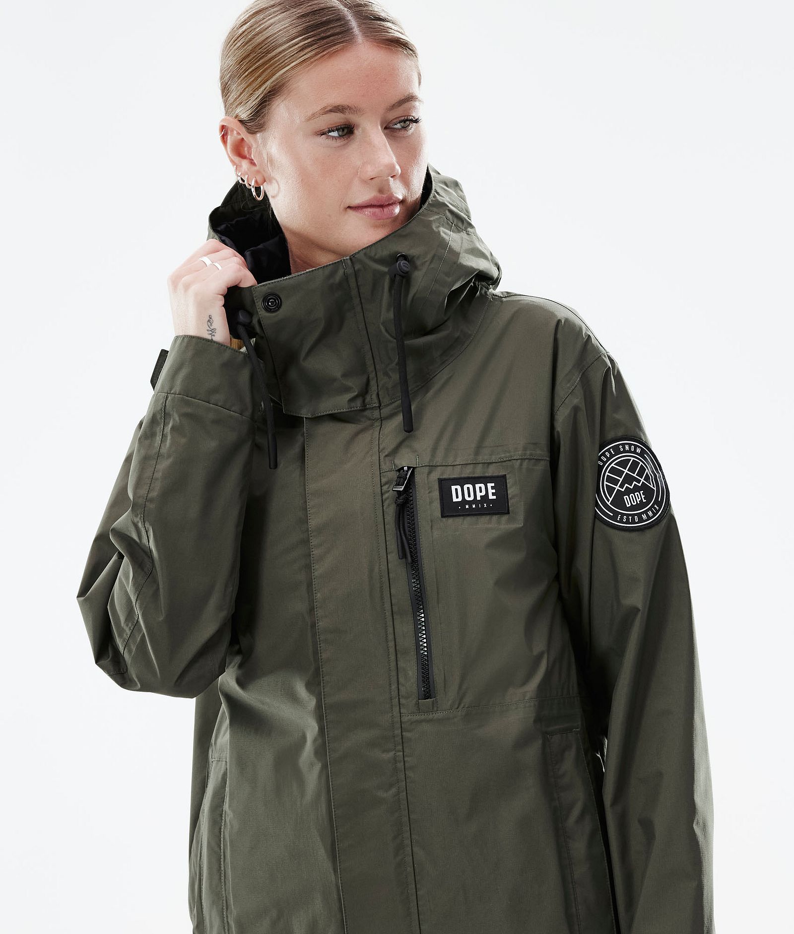 Dope Blizzard Light W Full Zip Outdoor Jacka Dam Olive Green, Bild 2 av 10