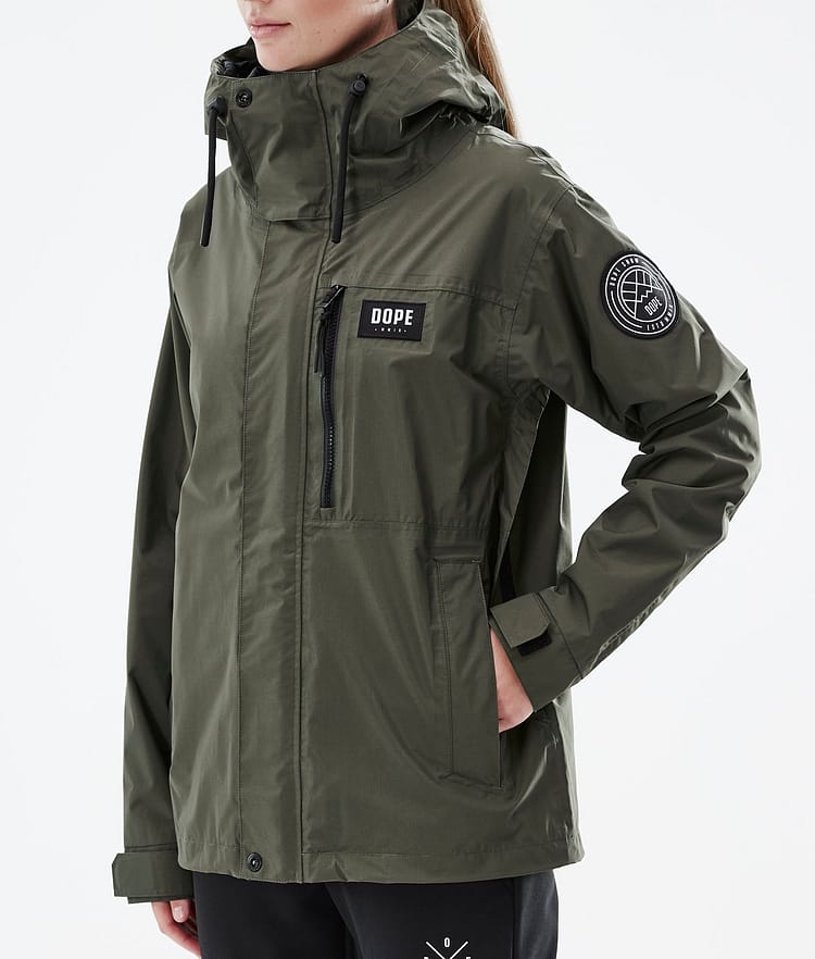 Dope Blizzard Light W Full Zip Outdoor Jacka Dam Olive Green, Bild 8 av 10
