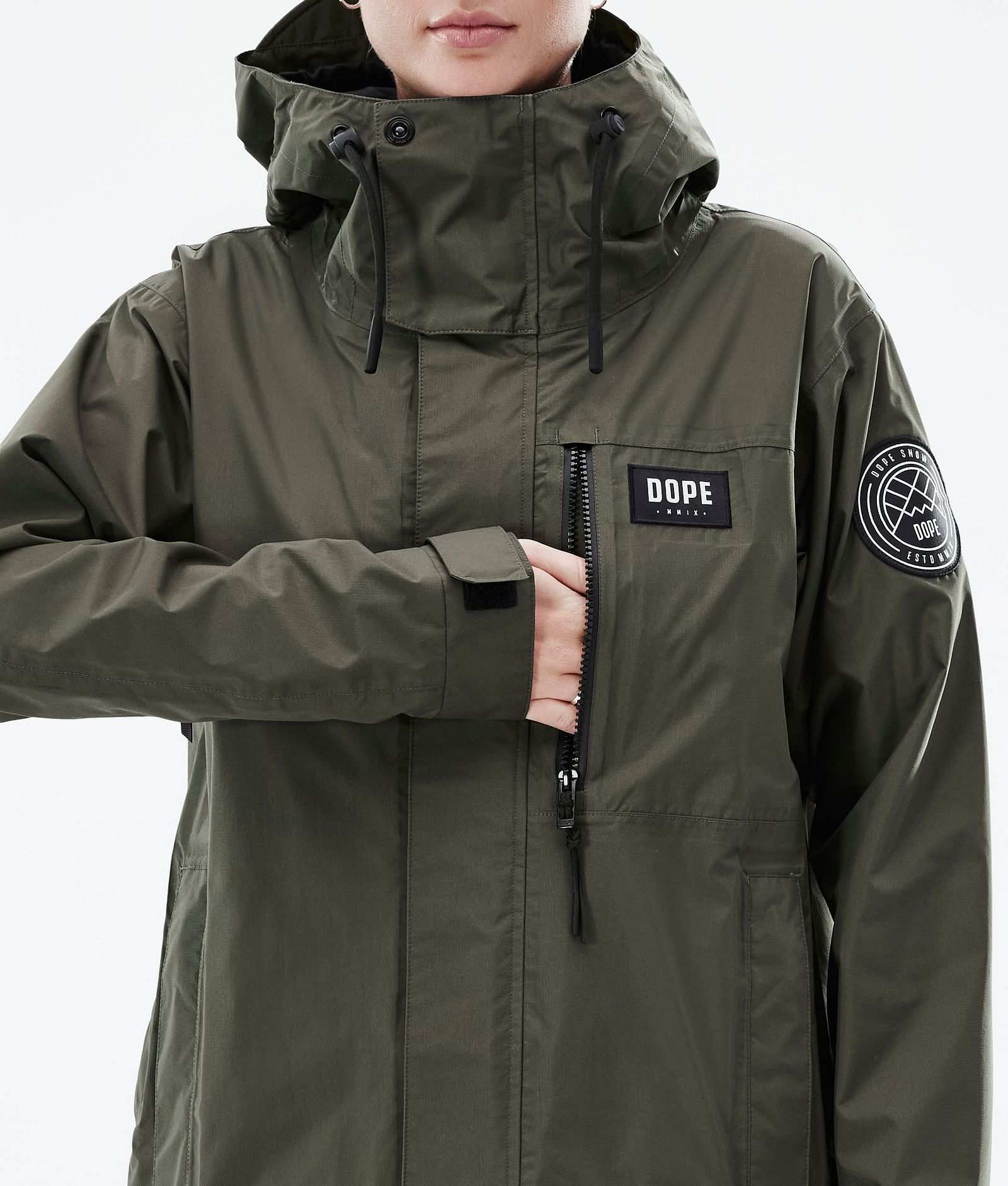 Dope Blizzard Light W Full Zip Outdoor Jacka Dam Olive Green, Bild 9 av 10