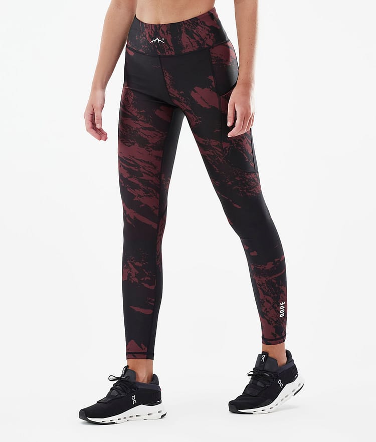Dope Lofty Tech Leggings Dam Paint Burgundy, Bild 1 av 8