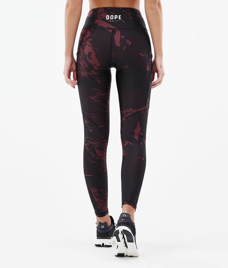 Dope Lofty Tech Leggings Dam Paint Burgundy, Bild 2 av 8