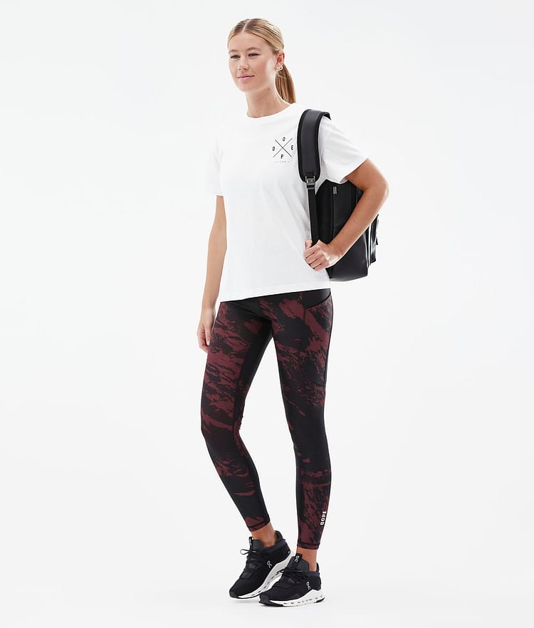 Dope Lofty Tech Leggings Dam Paint Burgundy