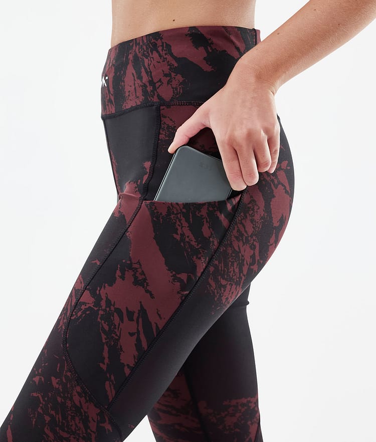 Dope Lofty Tech Leggings Dam Paint Burgundy