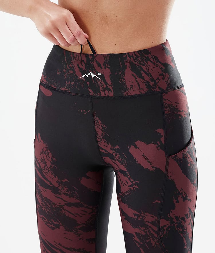 Dope Lofty Tech Leggings Dam Paint Burgundy