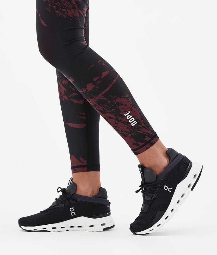 Dope Lofty Tech Leggings Dam Paint Burgundy