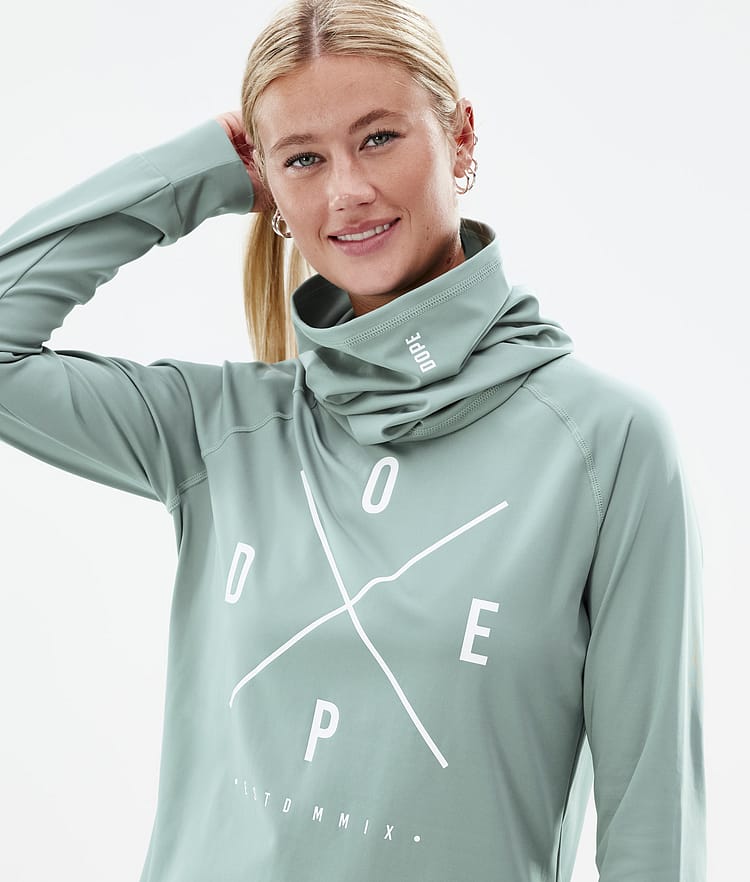 Dope Snuggle W 2022 Underställströja Dam 2X-Up Faded Green