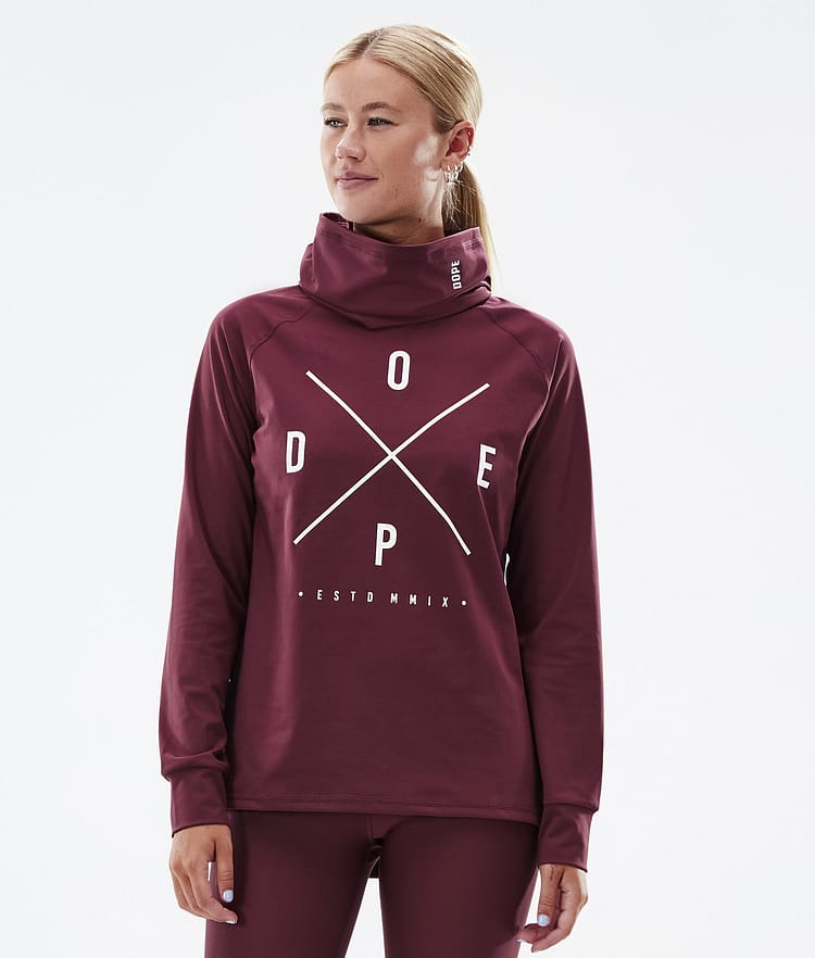 Dope Snuggle W 2022 Underställströja Dam 2X-Up Burgundy