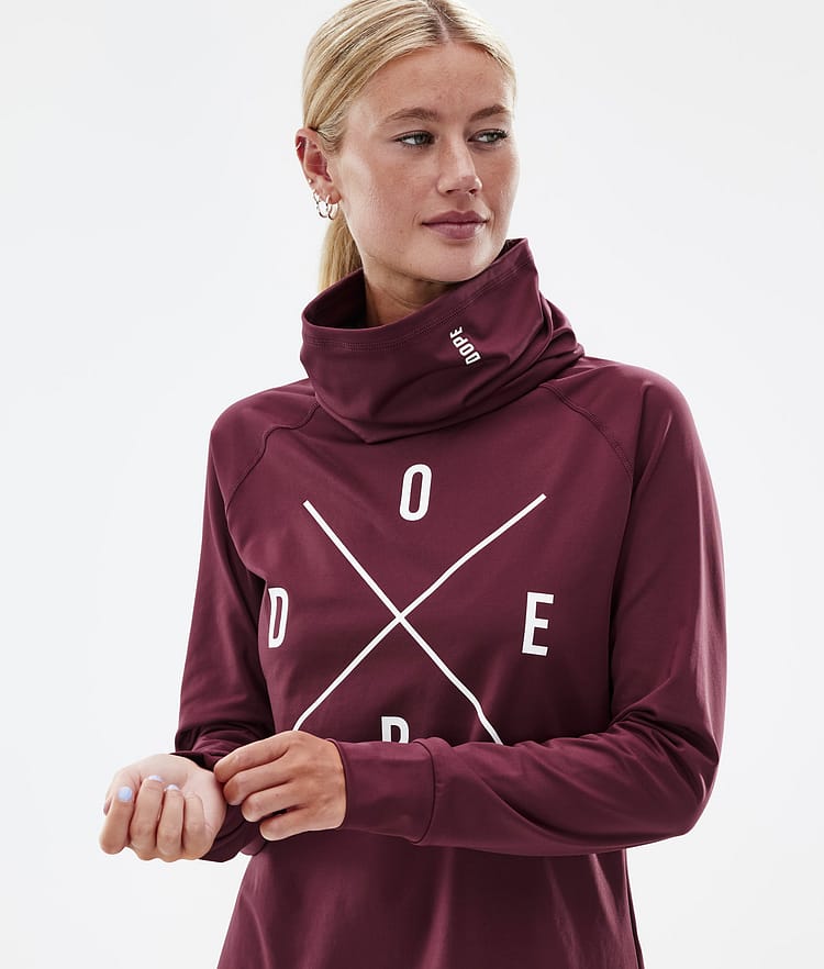 Dope Snuggle W 2022 Underställströja Dam 2X-Up Burgundy