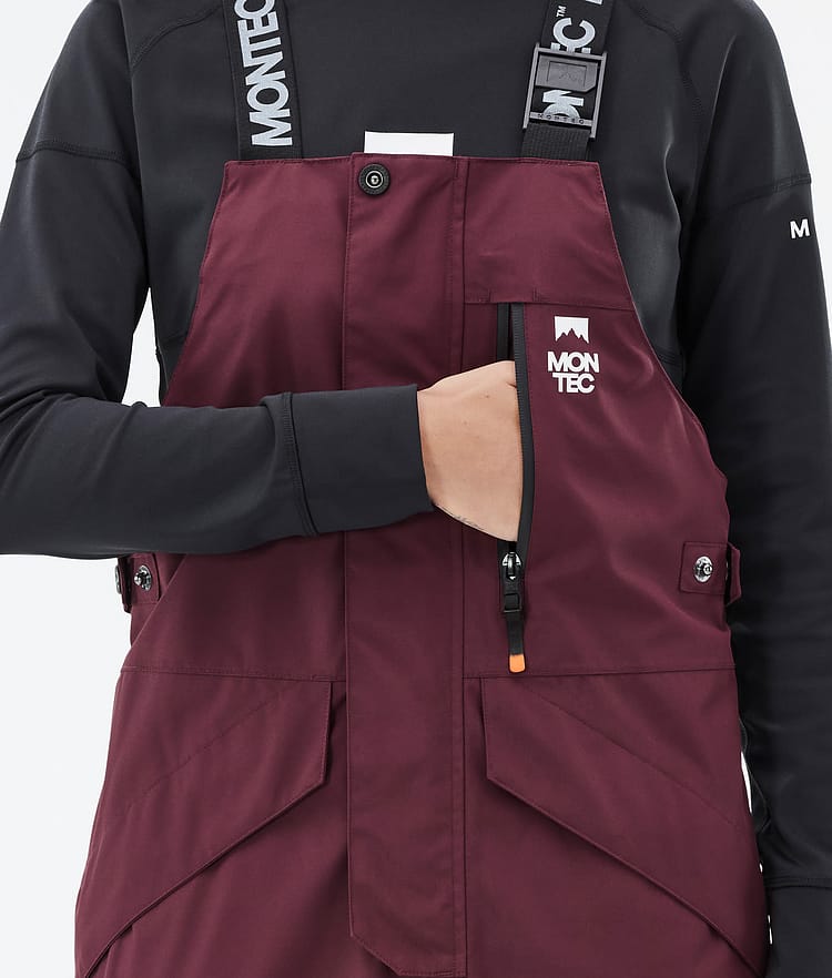 Montec Fawk W Snowboardbyxa Dam Burgundy/Black