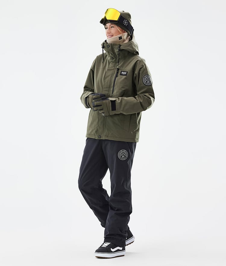 Dope Blizzard W Full Zip Snowboardjacka Dam Olive Green