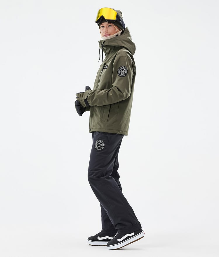 Dope Blizzard W Full Zip Snowboardjacka Dam Olive Green