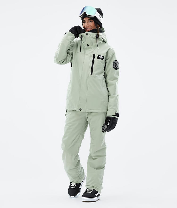 Dope Blizzard W Full Zip Snowboardjacka Dam Soft Green