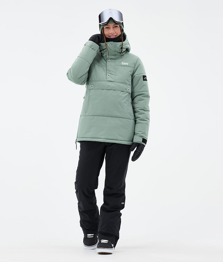 Dope Puffer W Snowboardjacka Dam Faded Green Renewed, Bild 2 av 8