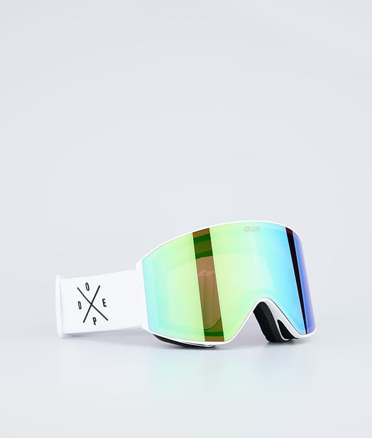 Dope Sight Skidglasögon White W/White Green Mirror