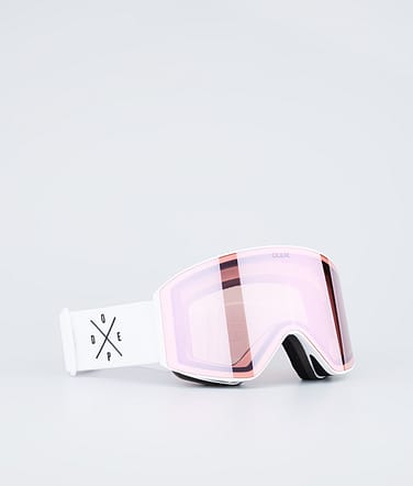 Dope Sight Skidglasögon White W/White Pink Mirror