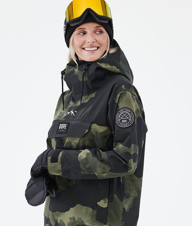 Dope Blizzard W 22 Snowboardjacka Dam Green Camo, Image 2 of 9
