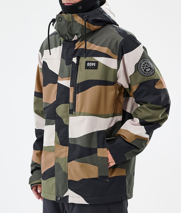 Dope Blizzard Full Zip Snowboardjacka Herr Shards Gold Green, Image 7 of 9