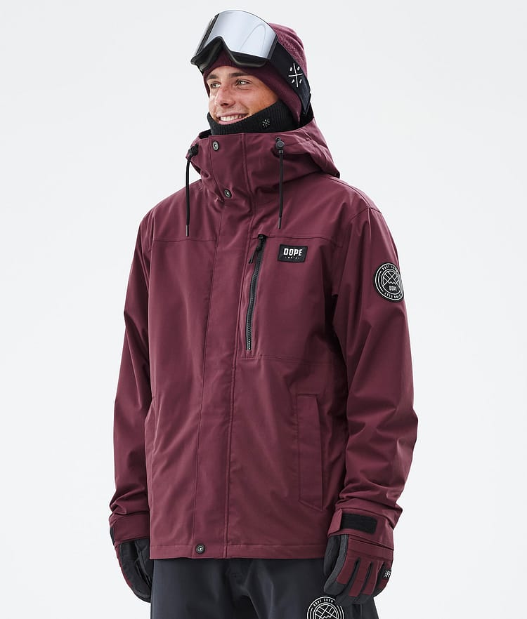 Dope Blizzard Full Zip Snowboardjacka Herr Burgundy