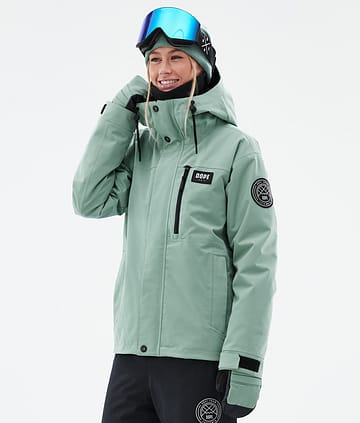 Dope Blizzard W Full Zip 24 Snowboardjacka Dam Faded Green