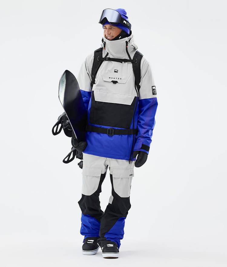 Montec Doom Snowboardjacka Herr Light Grey/Black/Cobalt Blue