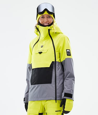 Montec Doom W Snowboardjacka Kvinna Bright Yellow/Black/Light Pearl Renewed