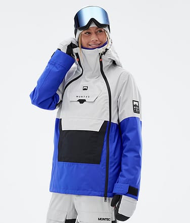 Montec Doom W Snowboardjacka Kvinna Light Grey/Black/Cobalt Blue