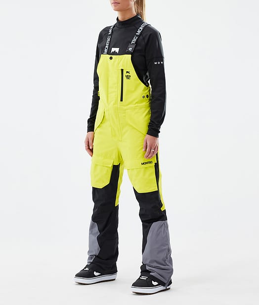 Montec Fawk W Snowboardbyxa Dam Bright Yellow/Black/Light Pearl