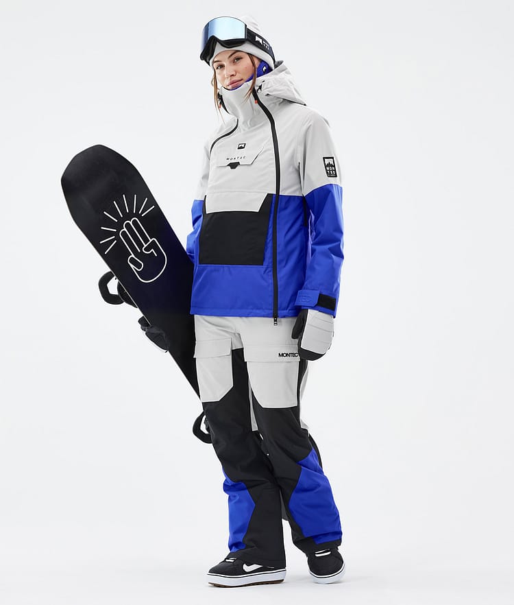 Montec Fawk W Snowboardbyxa Dam Light Grey/Black/Cobalt Blue