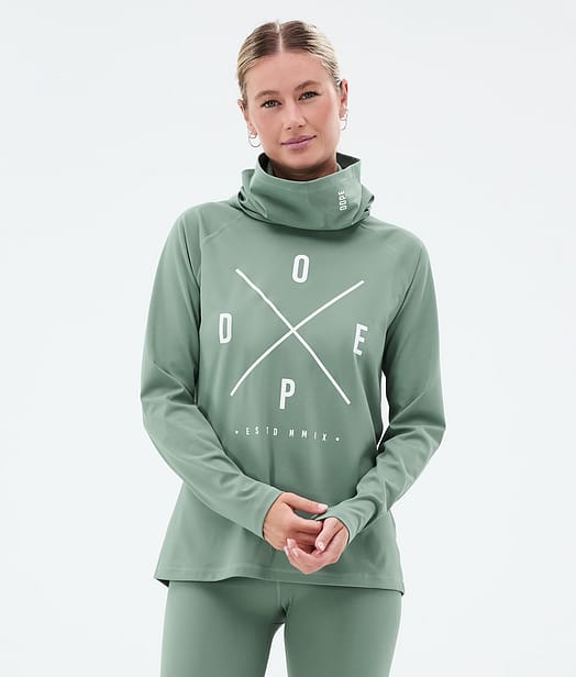 Dope Snuggle W Underställströja Dam 2X-Up Faded Green
