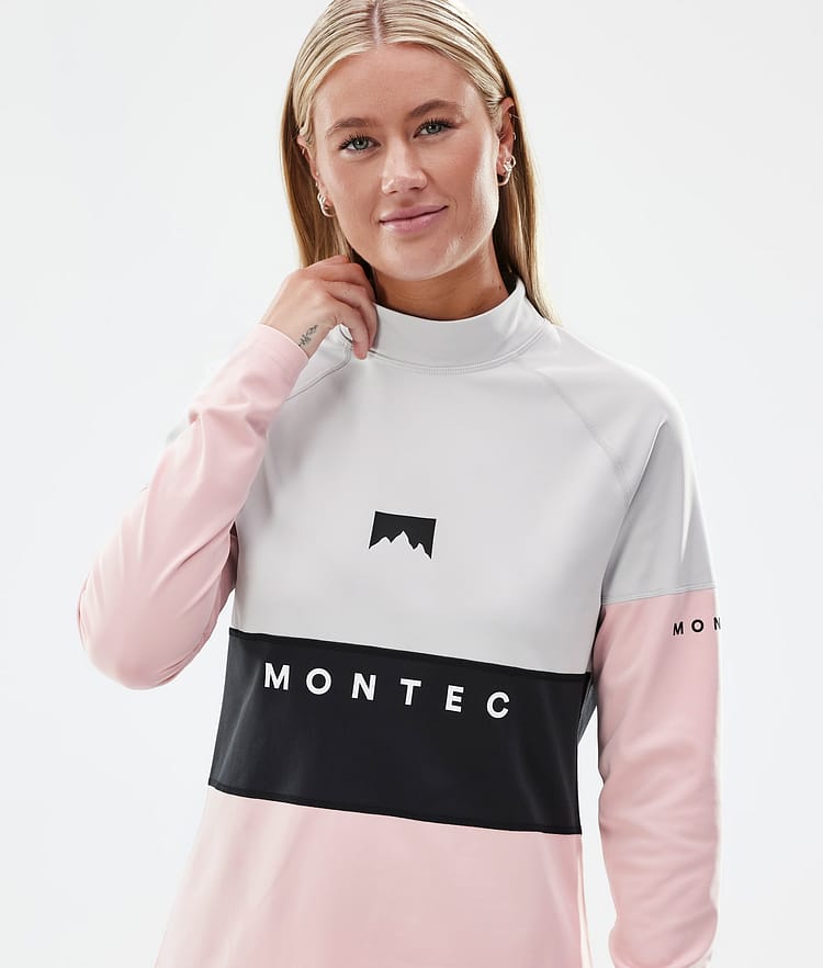 Montec Alpha W Underställströja Dam Light Grey/Black/Soft Pink