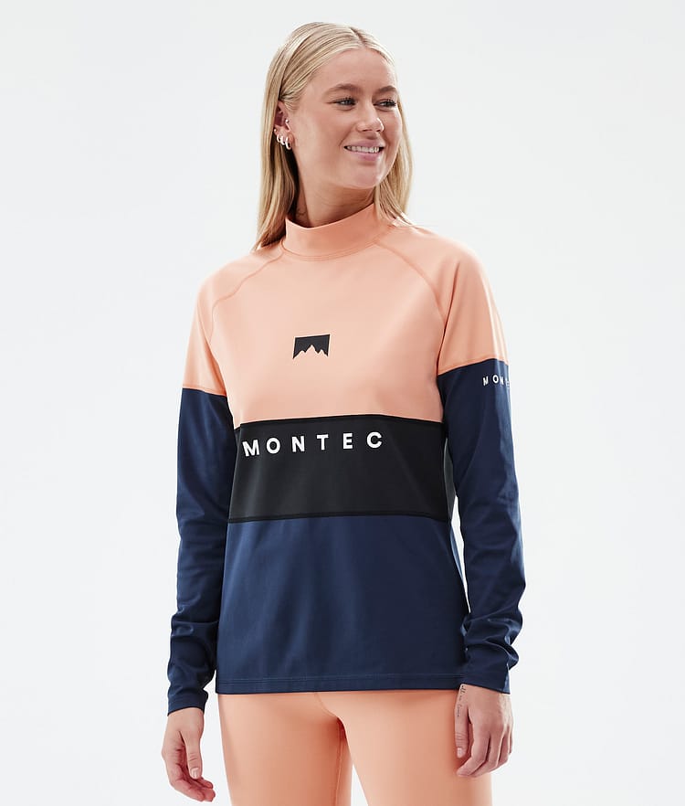 Montec Alpha W Underställströja Dam Faded Peach/Black/Dark Blue