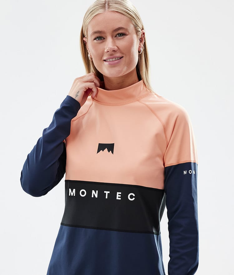 Montec Alpha W Underställströja Dam Faded Peach/Black/Dark Blue