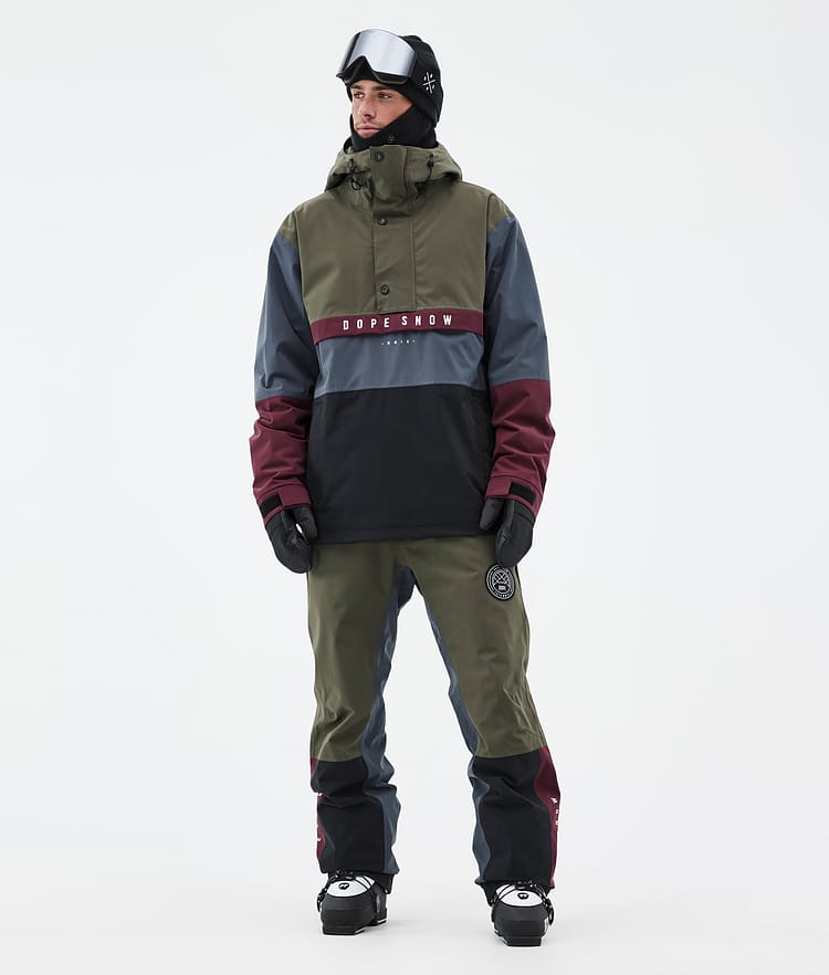 Dope Legacy Track Skidjacka Herr Olive Green/Burgundy/Metal Blue/Black, Bild 2 av 8