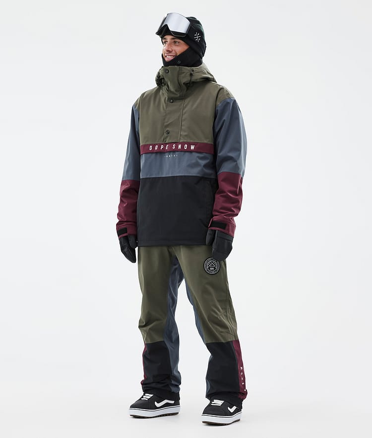 Dope Legacy Track Snowboardjacka Herr Olive Green/Burgundy/Metal Blue/Black, Bild 3 av 8