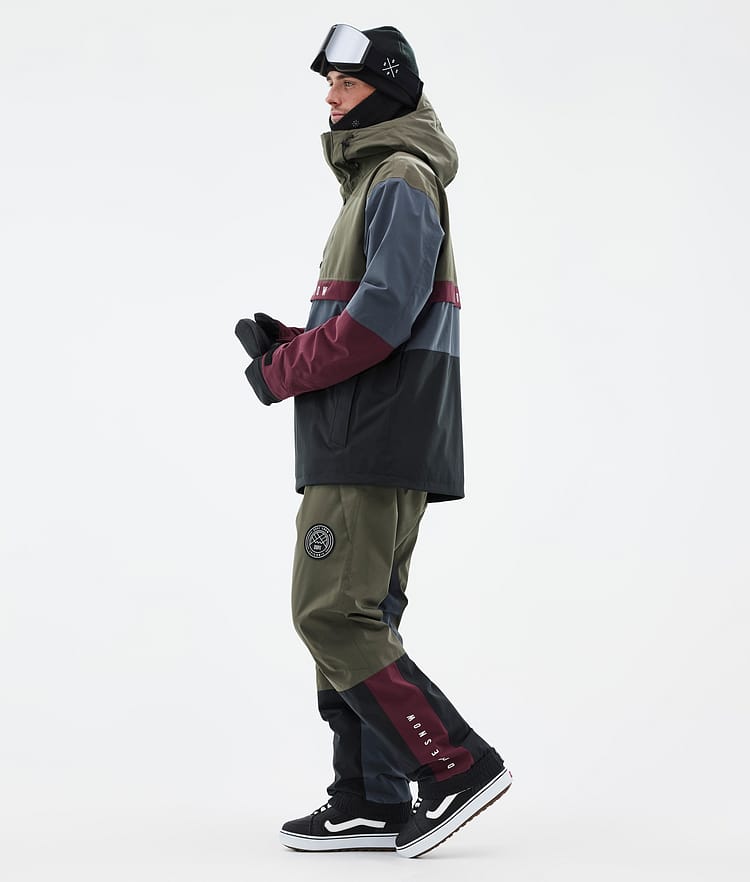 Dope Legacy Track Snowboardjacka Herr Olive Green/Burgundy/Metal Blue/Black, Bild 4 av 8