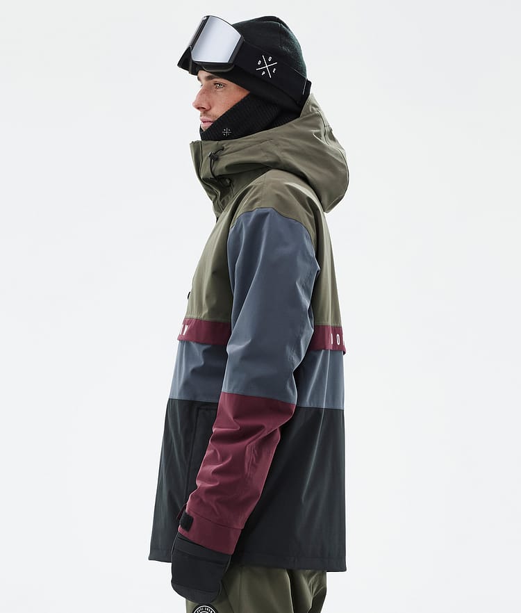 Dope Legacy Track Snowboardjacka Herr Olive Green/Burgundy/Metal Blue/Black, Bild 6 av 8