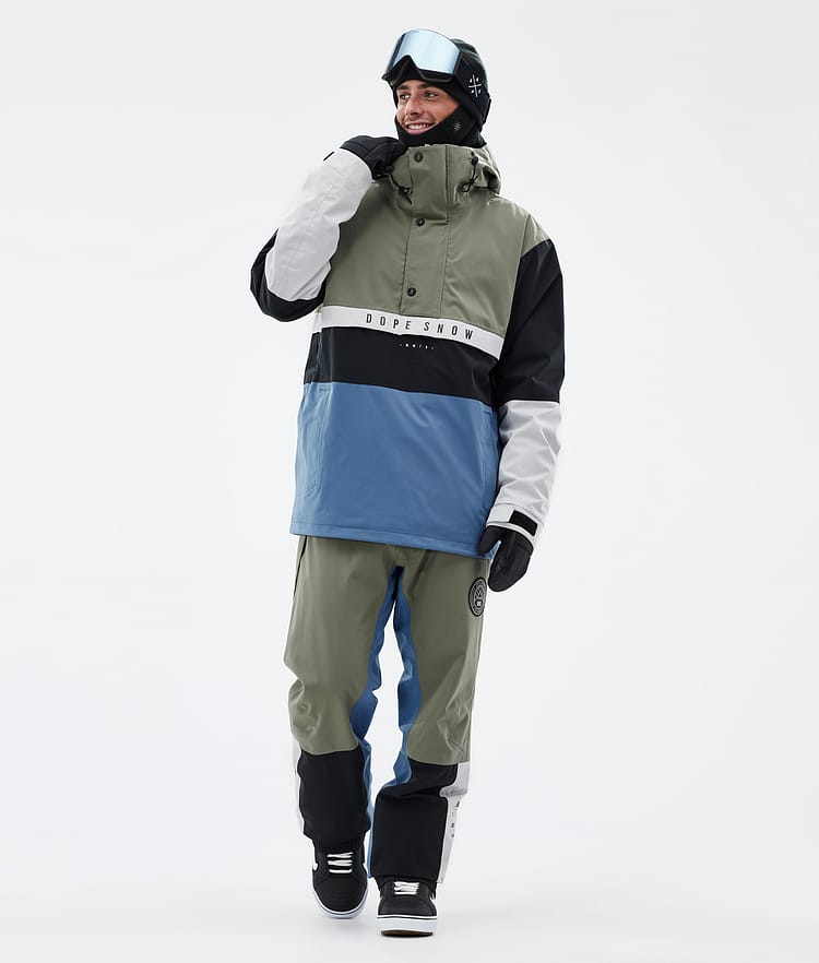 Dope Legacy Track Snowboardjacka Herr Greenish/Light Grey/Black/Blue Steel