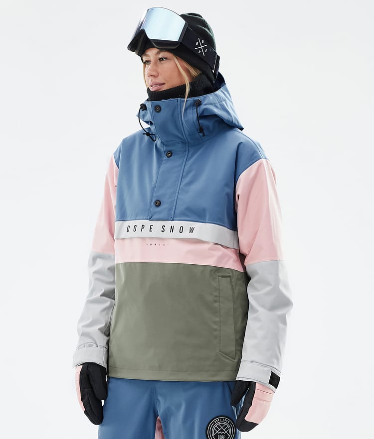 Dope Legacy Track W Snowboardjacka Dam Blue Steel/Light Grey/Soft Pink/Greenish