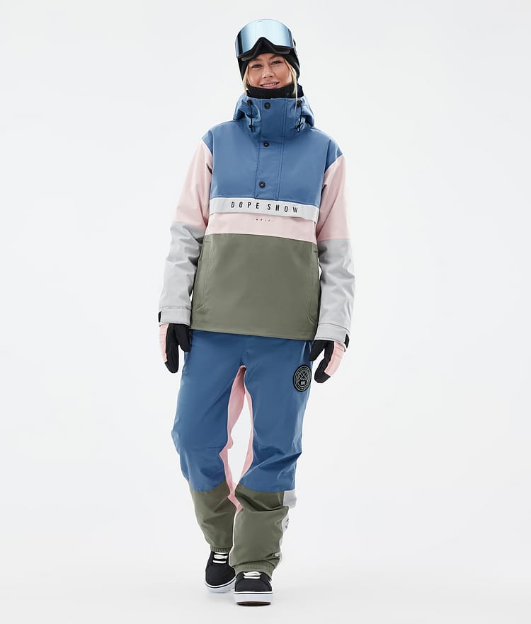 Dope Legacy Track W Snowboardjacka Dam Blue Steel/Light Grey/Soft Pink/Greenish