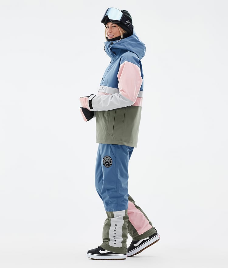 Dope Legacy Track W Snowboardjacka Dam Blue Steel/Light Grey/Soft Pink/Greenish