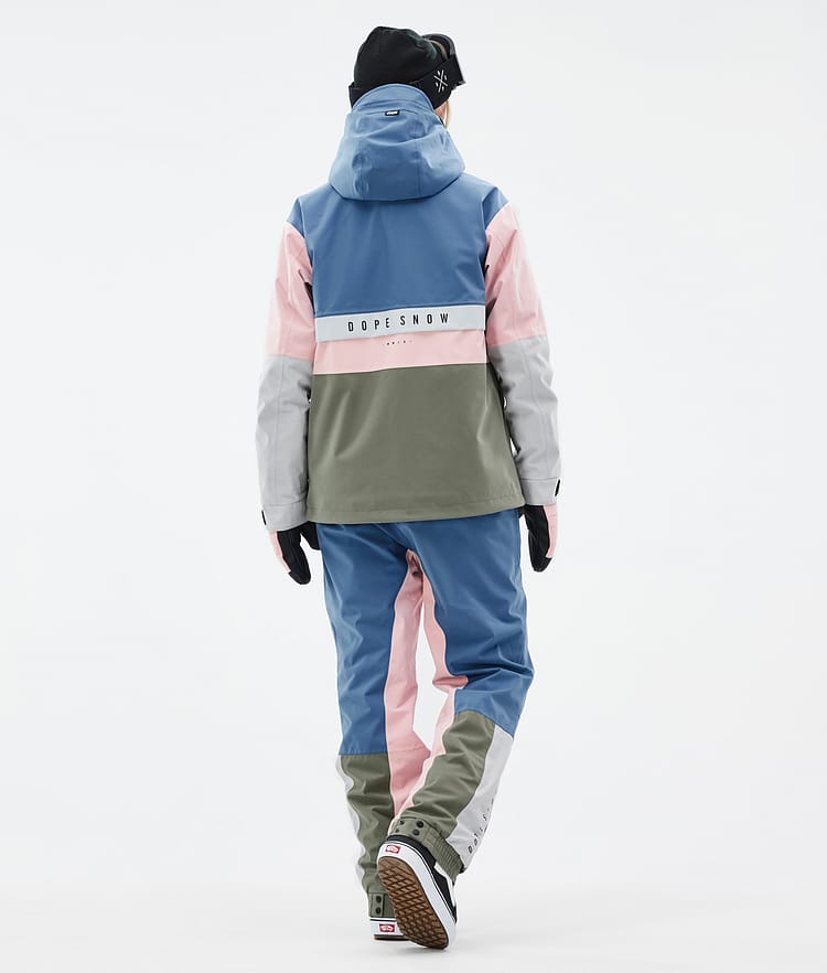 Dope Legacy Track W Snowboardjacka Dam Blue Steel/Light Grey/Soft Pink/Greenish, Bild 4 av 8