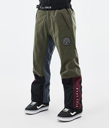 Dope Blizzard Track Snowboardbyxa Man OIive Green/Burgundy/Metal Blue/Black